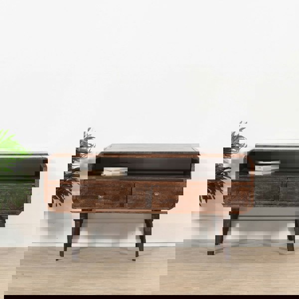 IH Design Winnie Dark Mango Wood TV Stand with 2 Drawers