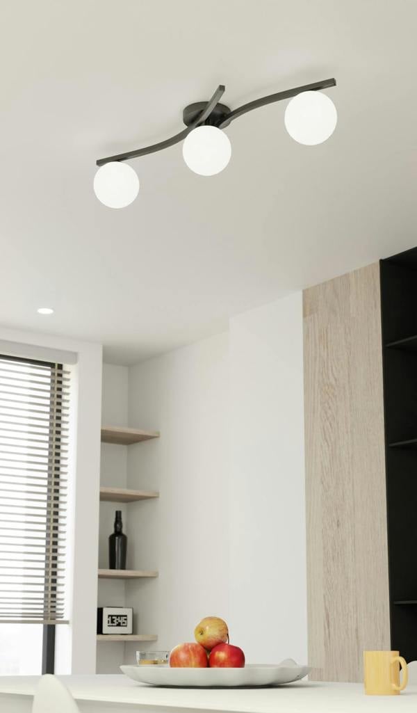 Emibig OPUS Ceiling lamp 3 x E14 Black with White Shade