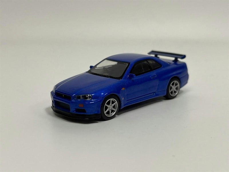 Mini GT Nissan Skyline GTR R34 V Spec Bayside Blue RHD 1:64 Mini GT MGT00759R