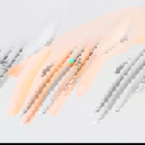 T. H. Baker 9ct Yellow Gold 0.55ct Oval Cut Emerald & 0.03ct Diamond Shoulder Set Solitaire Ring THR40125-ED (YG)