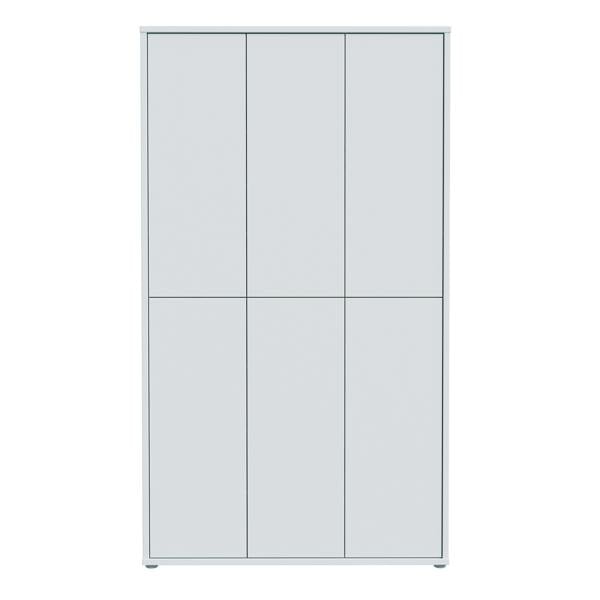 Furniture To Go Alice Springs Tall Shoe Cabinet with 6 Doors Push-to-Open in Light Grey