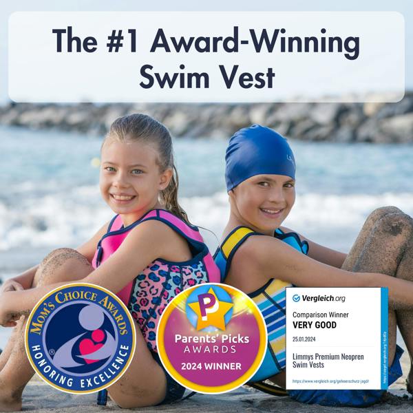 Limmys Premium Neoprene Swim Vest - Azure Blue