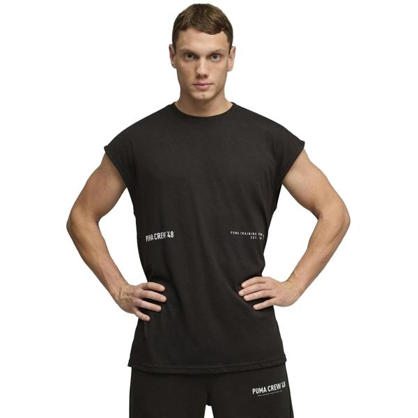 Puma Mens Graphic Print Relaxed Fit Vest Top - Puma Black - 