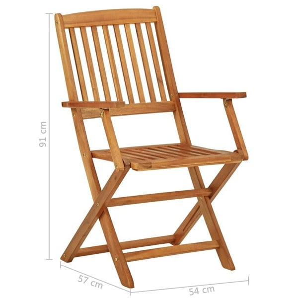 Berkfield 3 Piece Folding Bistro Set solid Acacia Wood