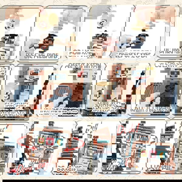 deAO Toys Pretend Kitchen Play Store Coffee Playset