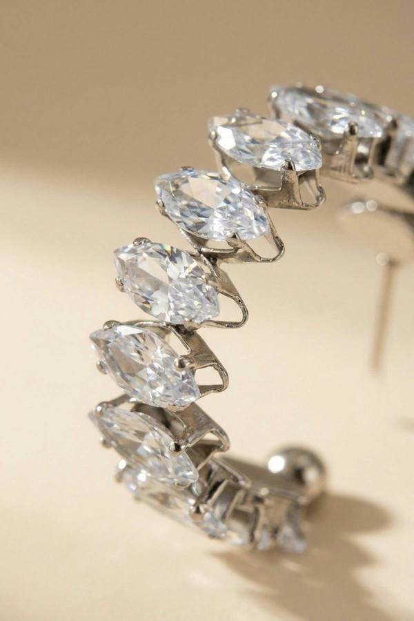 ARIIRA Twyla Marquise Crystal C Hoop Earrings