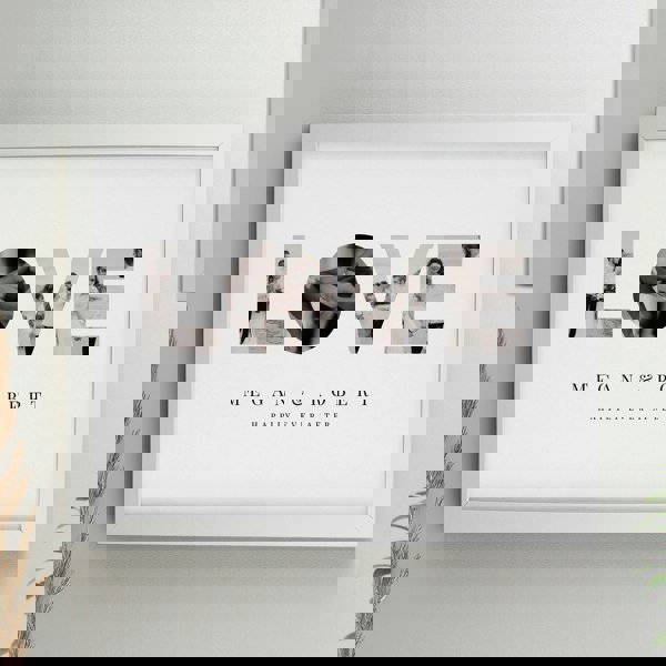 Personalised Memento Company Personalised LOVE Photo Upload White Poster Frame