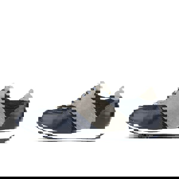 Embassy London San Francisco - Navy & Grey - Men's lace-up leather & suede trainer