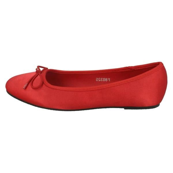Spot On Ladies Spot On Satin Ballerinas