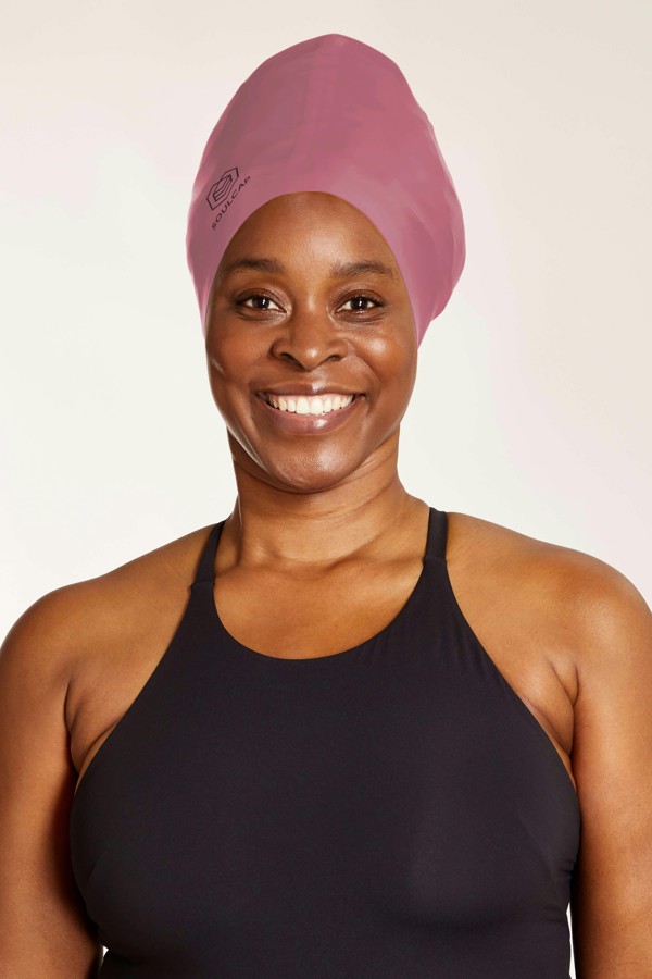 SOUL CAP Large Swim Cap for Long Hair - XXL - Mesa Rose