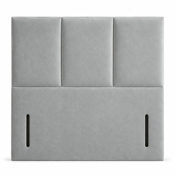 Great British Beds Three Panel Headboard - Silver Plush