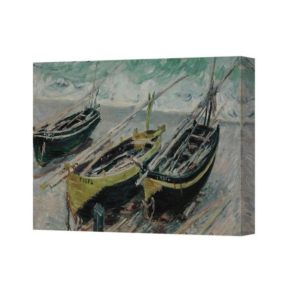 Benjamin Tate Design Canvas Wall Art Boats On Water Seascape Painting For Living Room Decor