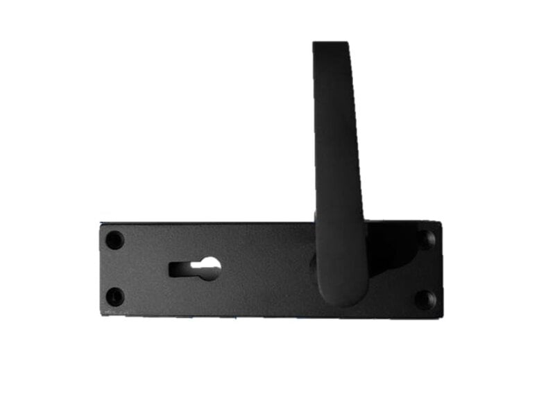EDH Door Hardware Matt Black Door Handles Victorian Straight Lock Handles and Sash Lock