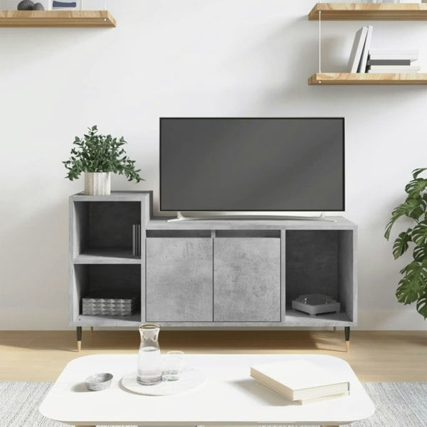 Berkfield TV Cabinet Concrete Grey 100x35x55 cm Engineered Wood