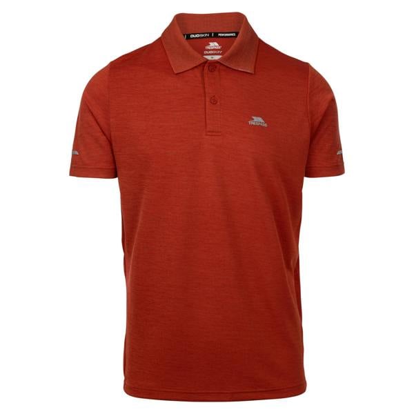 Trespass Mens Mckay Active Polo Shirt - Burnt Sienna Marl - 