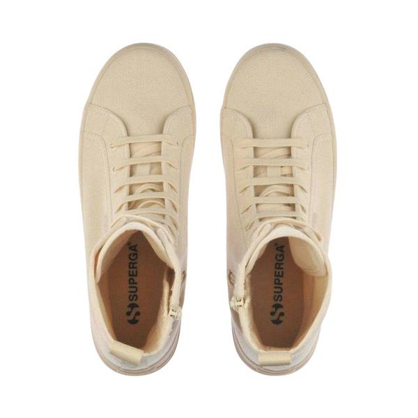 Superga Womens/Ladies 2341 Alpina Canvas Platform Boots - Raw Beige - 