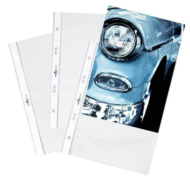 Durable BUSINESS Punched Pockets Sleeve Wallets | 100 Pack | A5 Clear