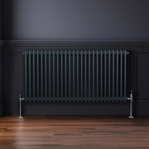 Monstershop Traditional 2 Column Radiator - 600 x 1192mm - Anthracite Grey