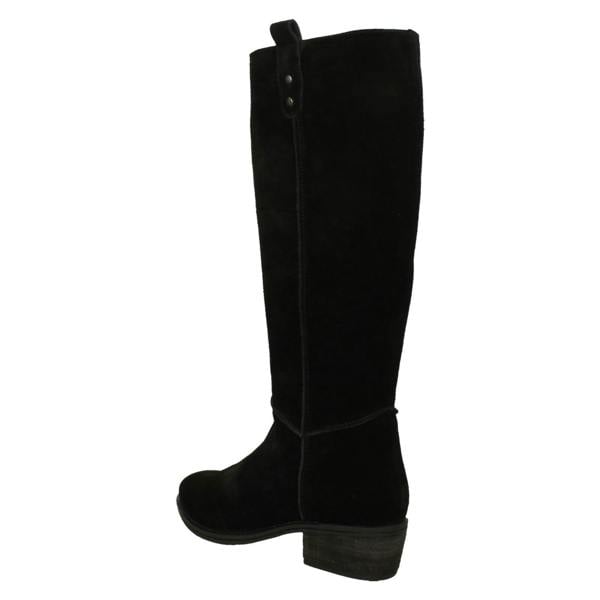 Spot On Ladies Low Cuban Heel Suede Leather High Leg Boot with Inside Zip F51230