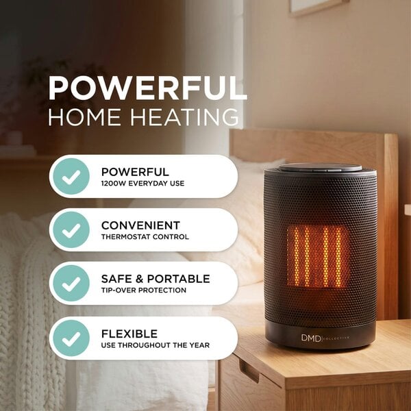 DMD Collective 9" Ceramic Space Heater with Oscillation & Timer 1200W