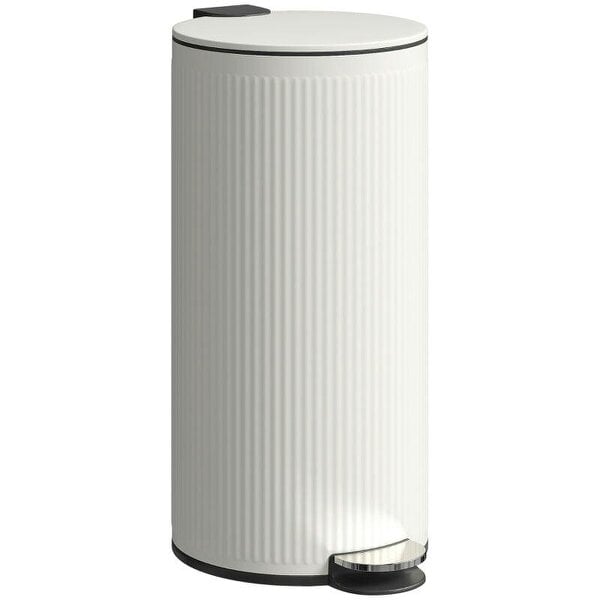 Kitchen Bin, 30 Litre Pedal Rubbish Bin with Removable Bucket, Cream