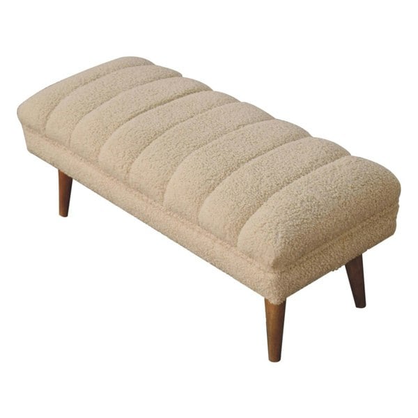Artisan Furniture Cream Boucle Puffer Bench