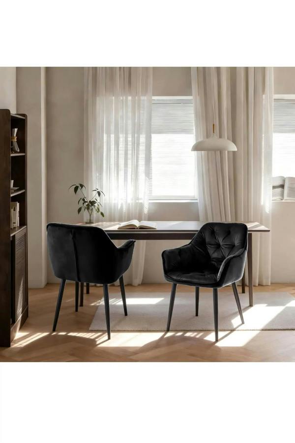 Groundlevel Set of 2 Velvet Upholstered Dining Chairs
