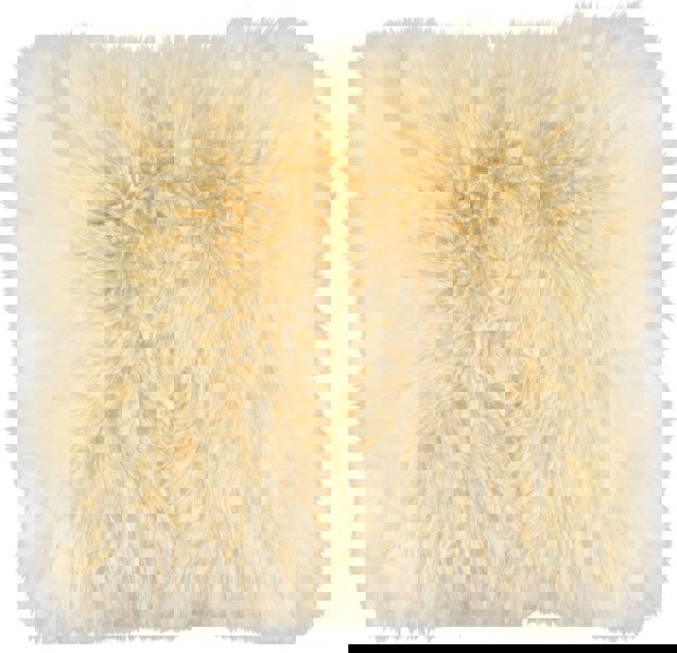 Long-Wool Sheepskin Cushion | 35x35 cm Light Honey