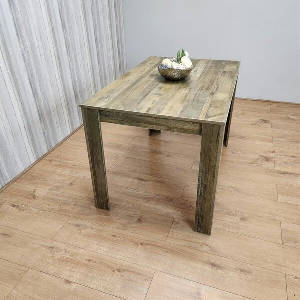 Kosy Koala Dining Table Brown Wood Kitchen Place for 4 Seats, Dining Table Only (Brown H 75 x L 117 x W 77 cm)