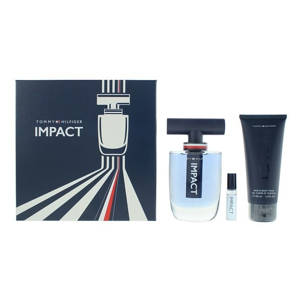 Tommy Hilfiger Impact 3 Piece Gift Set: Eau de Toilette 100ml - Body Wash 100ml - Eau de Toilette 4ml