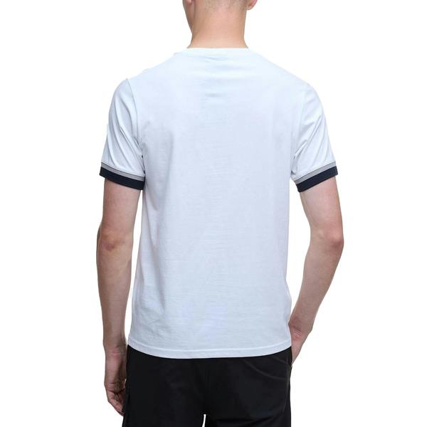 Barbour International Deep Cuff Evan Tipped T-Shirt White