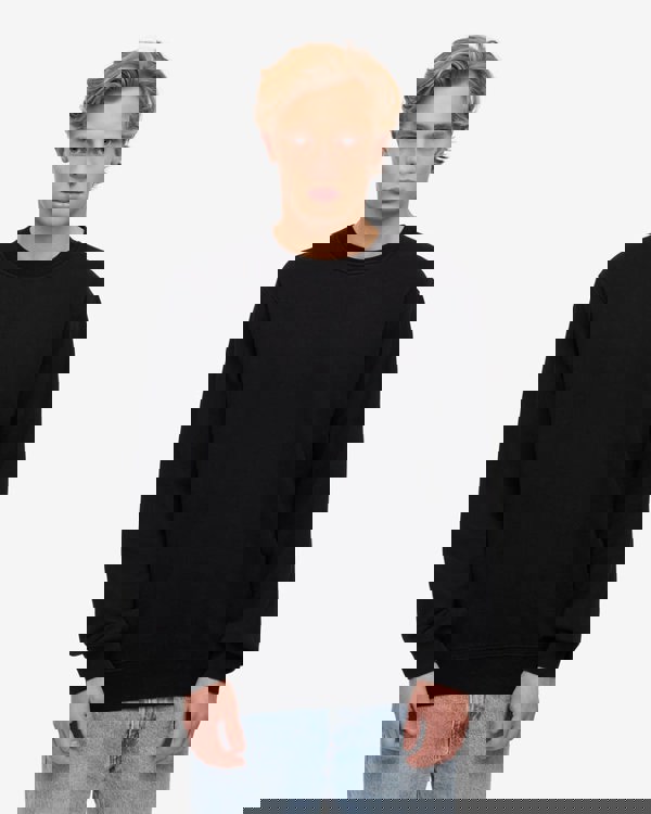 Colorful Standard Mens Classic Organic Crew Neck Sweatshirt - Deep Black