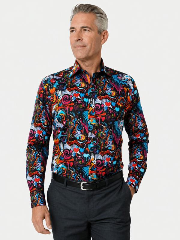 Love Music Graffiti Print Shirt - Claudio Lugli Shirts