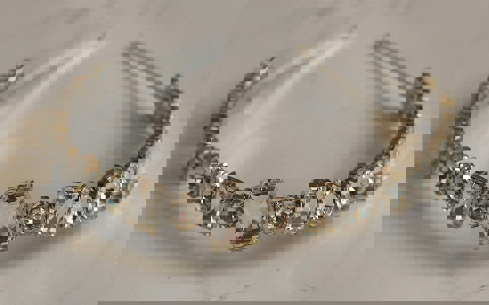 silver headband with crystal 