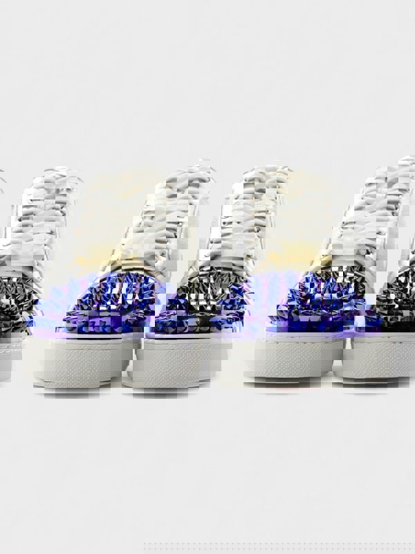Christian Louboutin Louis Junior Spikes Orlato Flat White - Supplied FashionChristian Louboutin
