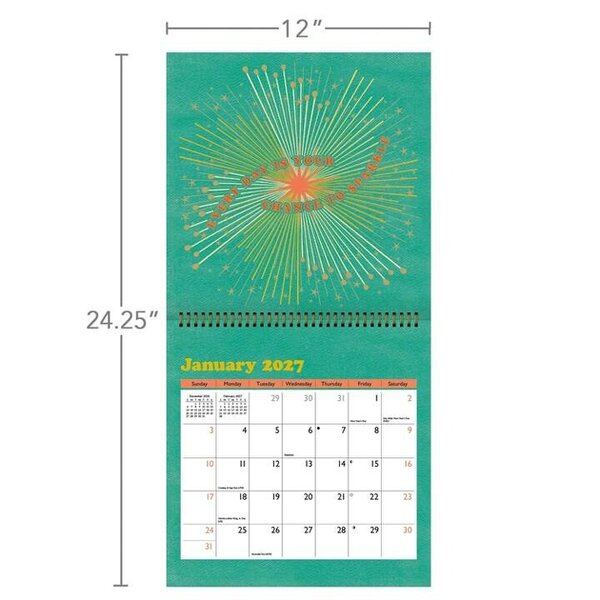 Sunshine Affirmations Calendar 2027, Wall Calendars, Month To View, Lifestyle, Gift