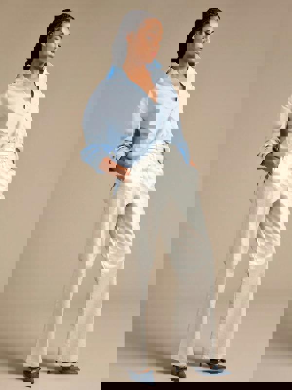 GWD Jessy Silver Coated Denim Wide Leg Jean