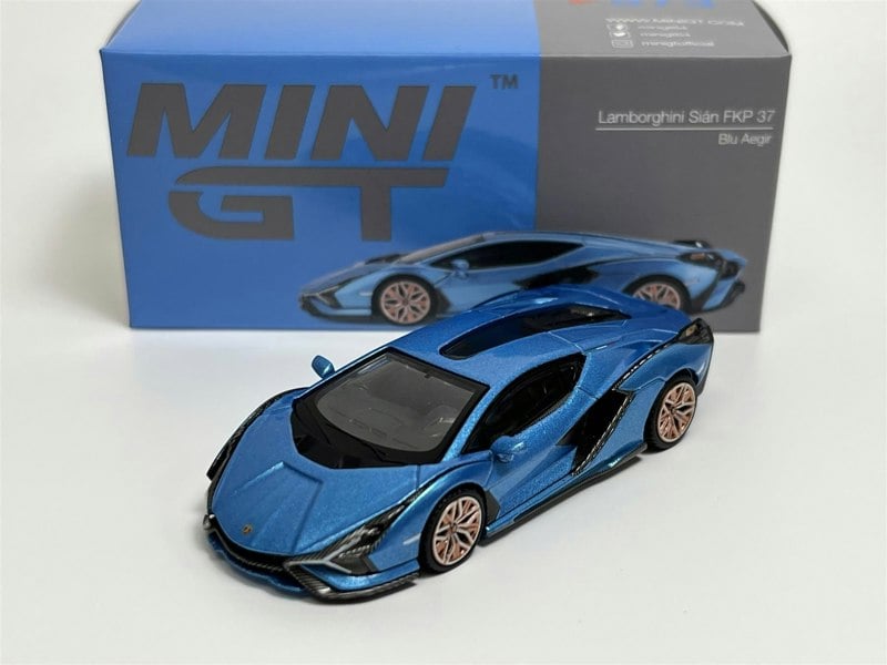 Mini GT Lamborghini Sian FKP 37 Blu Aegir LHD 1:64 Scale Mini GT MGT00573L