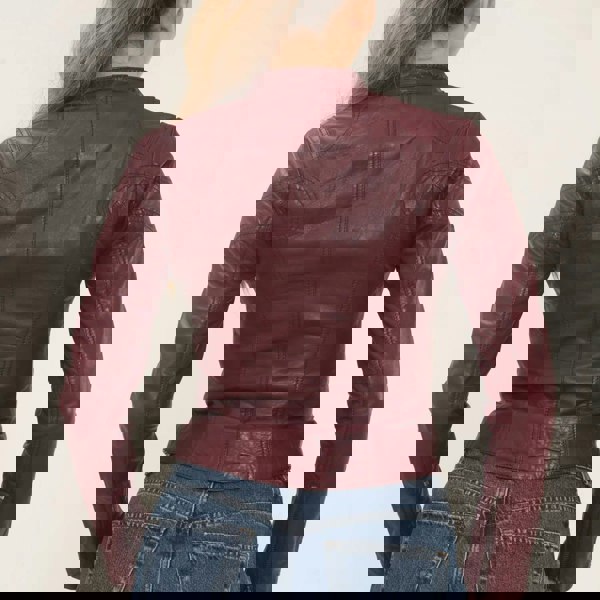 Leather Company Women's Real Leather Classic Racer Style Biker Jacket