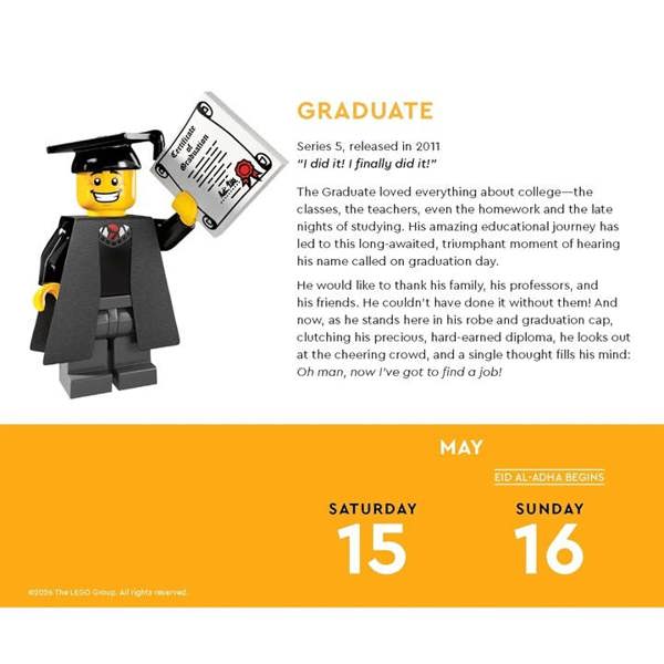 Chronicle Books Lego Minifigure Desk Calendar 2027, Desk Calendars, Day To View, Entertainment, Gift