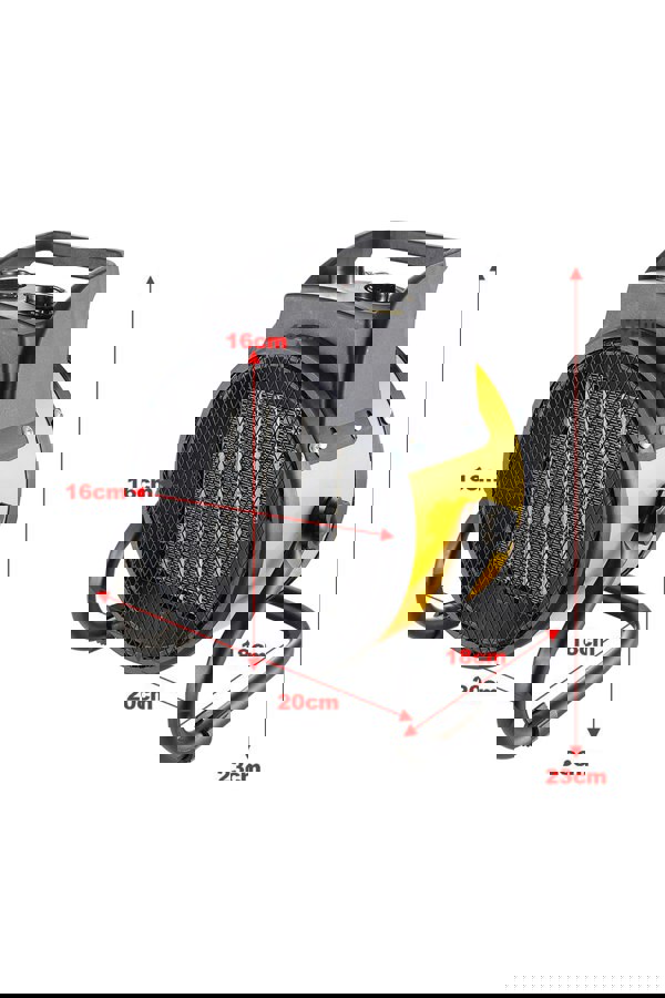 Living and Home 2KW Portable Electric Garage Workshop Air Heater Indoor Air Fan Feater for Greenhouse Bedroom Workshop