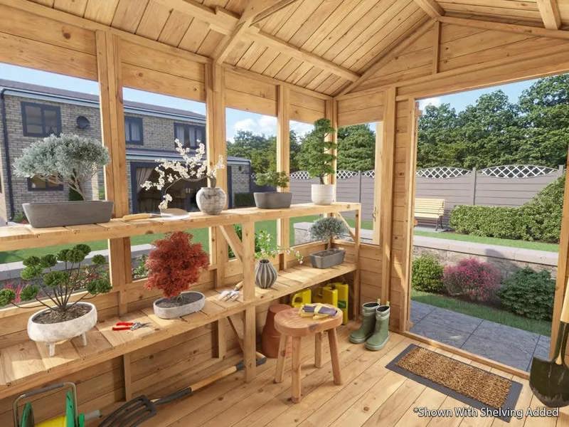 Dunster House Potting Shed Apex Roof W8' x D6' (W2.4m x D1.8m) Superfelt, Overlord Modular