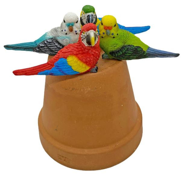 Farmwood 4 Pot Topping Tropical Birds Garden Ornaments