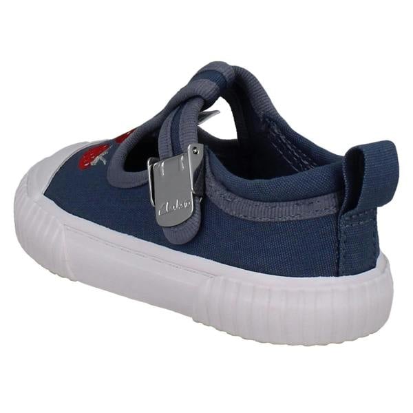 Clarks Girls Clarks Canvas Strawberry Design T-Bar Shoes Foxing Berry