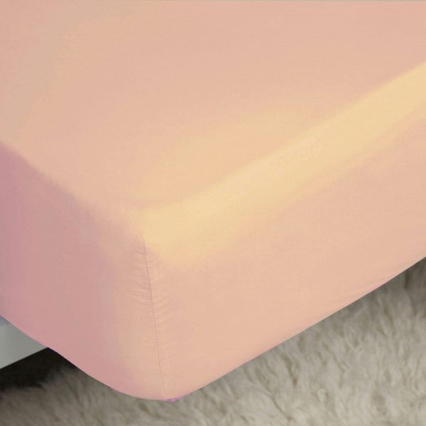 Belledorm 200 Thread Count Cotton Percale Deep Fitted Sheet - Pink