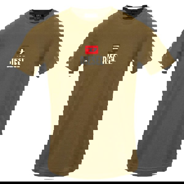 Diesel Just Small New D Logo Brown Coffee Liqueur T-Shirt