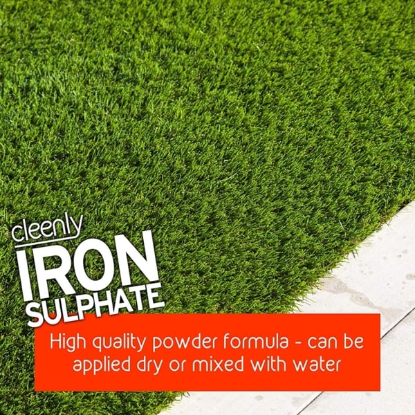 Cleenly Iron Sulphate for Lawns 5kg Pure Lawn Tonic Ferrous Sulphate of Iron Lawn Greener and Turf Hardener