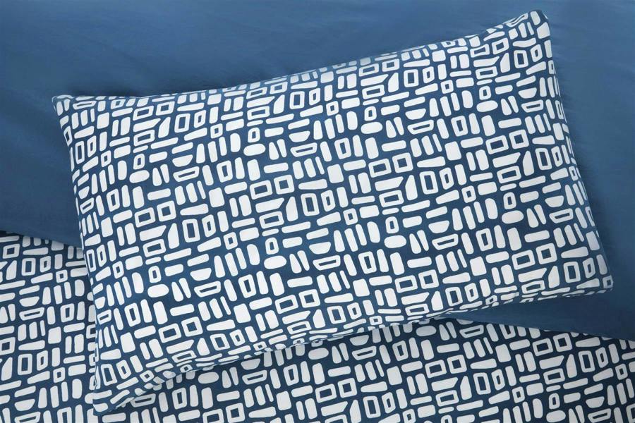 Pebbles Geo Blue King Duvet Cover Set