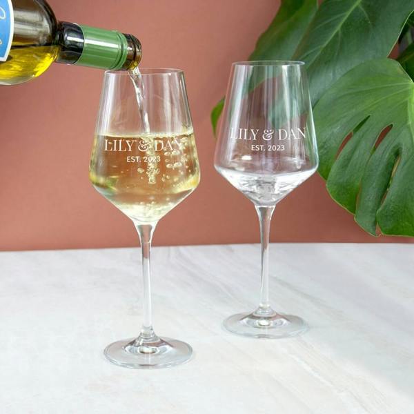 Personalised Special Date Wine Glass - product in use