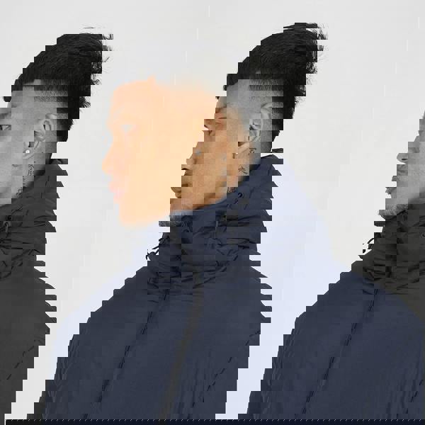 Brave Soul Navy Padded Hooded Jacket - Navy Image 4